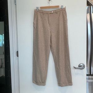 Tan wool cashmere pants